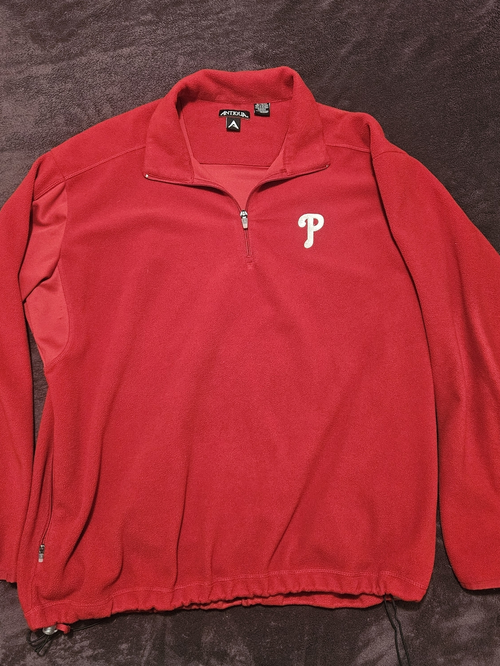 Red Phillies P XL Quarter-Zip Fleece Pullover
